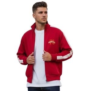 Y2K Timberland Track Jacket Full Zip Red Stripe Retro Streetwear Large